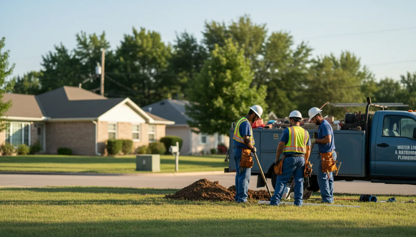 Residential water line and bathroom plumbing service in Reva, SD